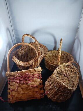 4pcs Vintage Wicker Baskets
